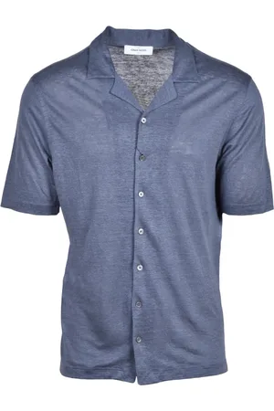 Gran Sasso Skjorte, Herre, Blå, 2XL, Linned, Linnedskjorte