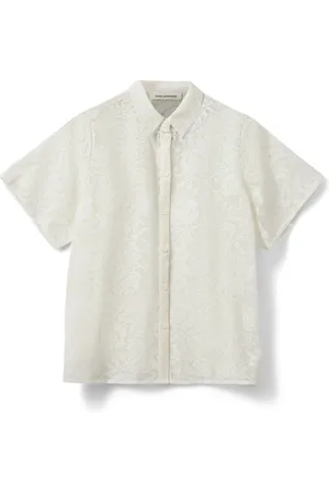 Sofie Schnoor Bluser & Skjorter, Dame, Hvid, L, Bomuld, Broderet Hvid Skjortebluse