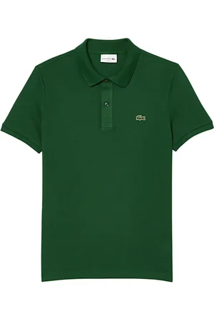 Lacoste Top, Herre, Grøn, S, Bomuld, Bomuld Polo Skjorte med Frontlogo