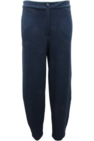 Emporio Armani Bukser, Dame, Blå, M, Bomuld, Mørkeblå Emporio Bukser