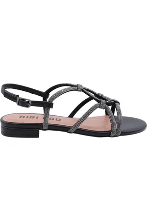 Bibi Lou Sko, Dame, Sort, 36 EU, Uld, Stilfuld Sandal med Seal Detalje