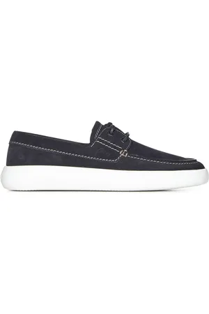 BRIONI Sko, Herre, Blå, 39 EU, Uld, Blå Ruskind Loafers Stilfuldt Komfort Sko