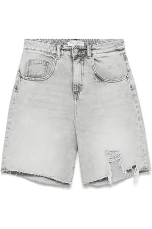 Icon Denim Shorts, Dame, Grå, W27, Denim, Denim Bermuda Shorts til kvinder