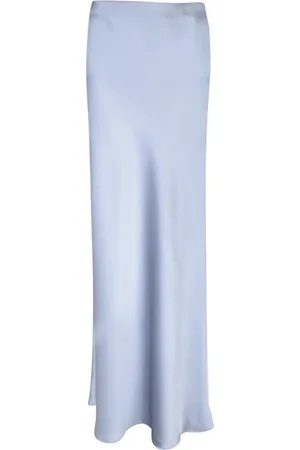 BLANCA Nederdel, Dame, Blå, XL, Satin, Blå Satin Midi Nederdel