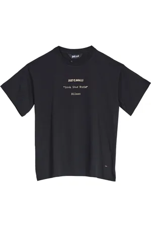 Roberto Cavalli Top, Herre, Sort, XL, Bomuld, Flames Grafisk Bomuld T-shirt
