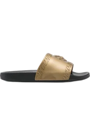Roberto Cavalli Sko, Dame, Flerfarvet, 38 EU, Elastan Stropper Sandaler med Logo Detalje