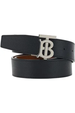Burberry Tilbehør, Herre, Sort, 95 CM, Læder, Bælte i kornet læder med ikonisk logo
