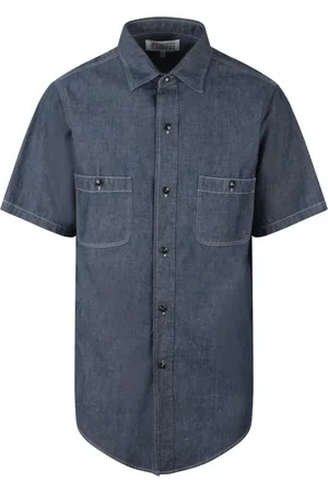 Maison Margiela Skjorte, Herre, Blå, XL, Denim, Denim Skjorte Afslappet Pasform Klassisk Krave