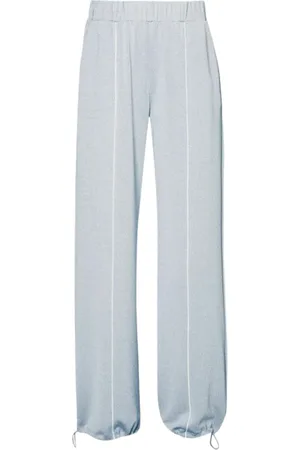 Liu Jo Bukser, Dame, Hvid, L, Polyester, Lurex Jersey Bukser med Metal Logo