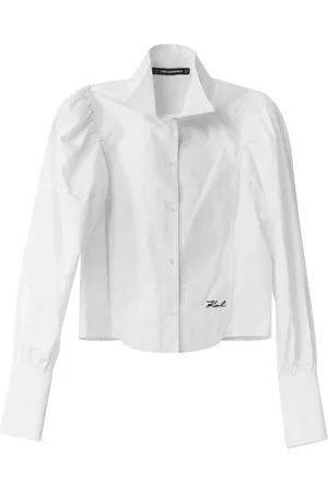Karl Lagerfeld Bluser & Skjorter, Dame, Hvid, M, Bomuld, Mode Poplin Skjorte
