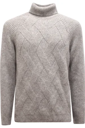 PESERICO SIGN Strik, Herre, Grå, M, Uld, Uld Turtleneck Sweater Lavet i Italien