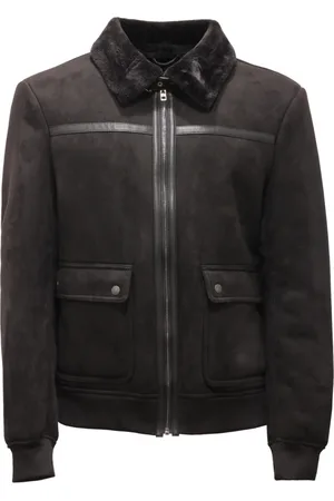 Patrizia Pepe Jakke, Herre, Sort, M, Uld, Eco-Shearling Jakke i Sort Vinyl