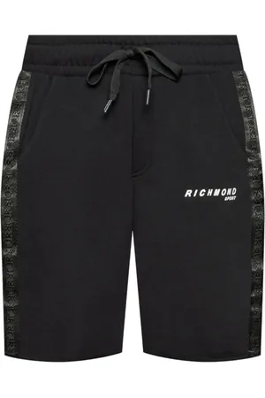 John Richmond Shorts, Herre, Sort, S, Bomuld, Bomuld Bermuda Shorts med Sidebånd