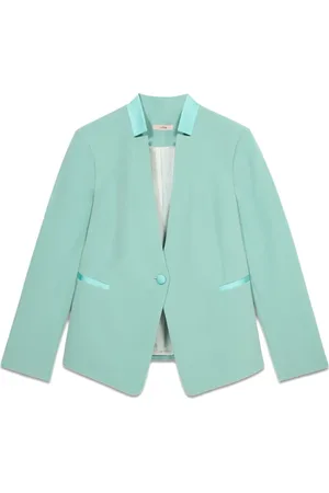 Oltre Jakke, Dame, Grøn, 3XL, Polyester, Enkeltbrystet blazer med kontrastkant