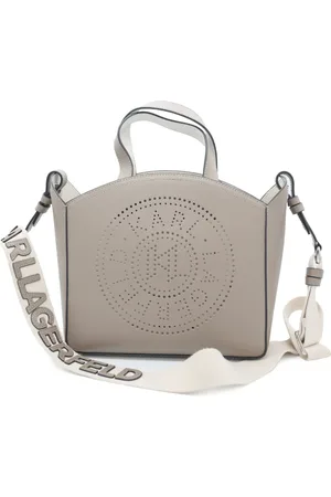 Karl Lagerfeld Taske, Dame, Grå, ONE SIZE, Uld, K/Cirkel Lille Tote Perforeret