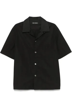 OUR LEGACY Skjorte, Herre, Sort, 2XL, Bomuld, Sort Poplin Camp Krave Skjorte