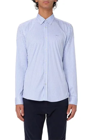 HUGO BOSS Skjorte, Herre, Blå, L, Bomuld, Elegant Blå Stribet Skjorte