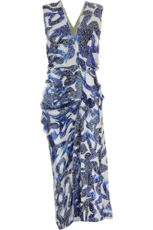 DRIES VAN NOTEN Kjole, Dame, Flerfarvet, S, Broderet Hvid Kjole