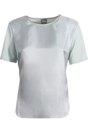 Max Mara Top, Dame, Blå, L, Polyester, Kortærmet Polyester Top