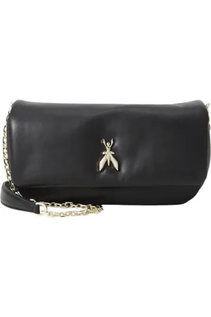 Patrizia Pepe Taske, Dame, Sort, ONE SIZE, Uld, Læder skuldertaske med frontlogo