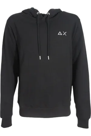 sun68 Sweathshirts & Hoodies, Herre, Sort, S, Bomuld, Bomuldshættetrøje med ribkanter