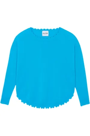 KUJTEN Strik, Dame, Blå, M, Kashmir Rund Hals Sweater