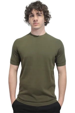 Liu Jo Top, Herre, Grøn, 2XL, Bomuld, Bomuld T-shirt, Crew Neck, Korte Ærmer