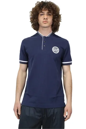 EA7 Top, Herre, Blå, S, Bomuld, Bomuldspolo med logo