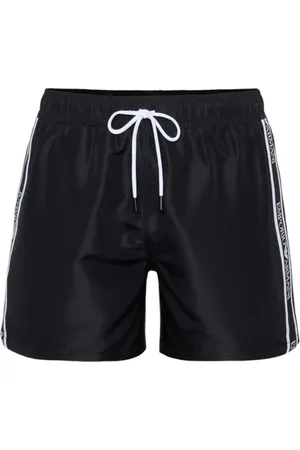 Emporio Armani Badetøj, Herre, Sort, 2XL, Polyester, Herre Boxer Badetøj med Logo Bånd
