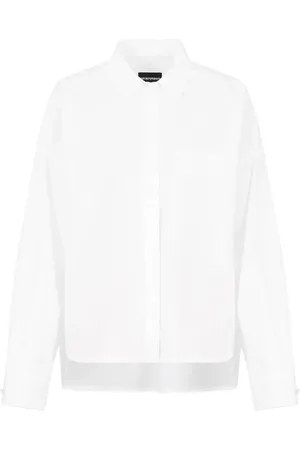 Emporio Armani Bluser & Skjorter, Dame, Hvid, M, Bomuld, Bomuldsskjorte med lomme