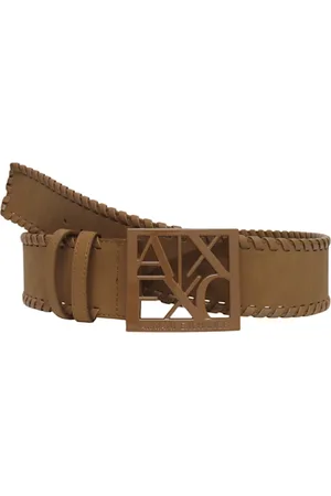 Armani Exchange Tilbehør, Dame, Brun, 85 CM, Læder, Bælte i imiteret læder med høj talje