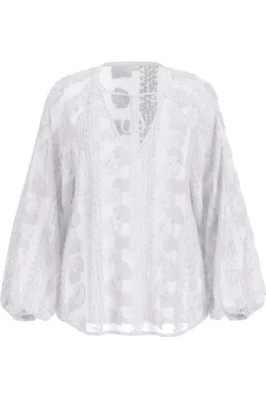 Guess Bluser & Skjorter, Dame, Hvid, XS, Elegant V-Neck Bluse