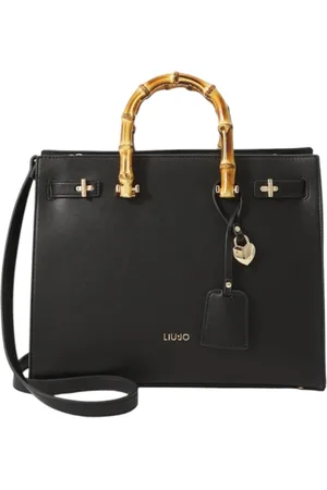 Liu Jo Taske, Dame, Sort, ONE SIZE, Læder, Eco-læder tote taske med frontlogo