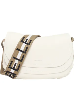 Coccinelle Taske, Dame, Hvid, ONE SIZE, Uld, Læder skuldertaske med frontlogo