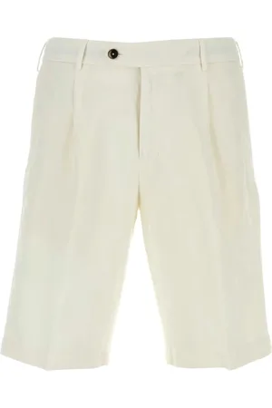 PT Torino Shorts, Herre, Hvid, M, Hvide Lyocell Bland Bermuda Shorts
