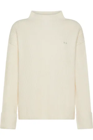 sun68 Strik, Dame, Hvid, XL, Uld, Uldblanding højhalset sweater