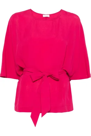 Liu Jo Bluser & Skjorter, Dame, Lyserød, M, Fuchsia Elegant Bluse med Bælte