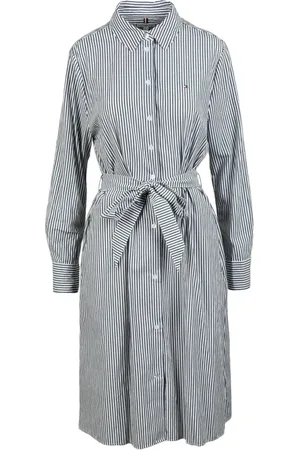 Tommy Hilfiger Kjole, Dame, Flerfarvet, 2XL, Bomuld, Bomuld Chemisier Kjole med Knapper