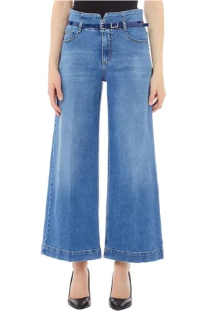 Liu Jo Jeans, Dame, Blå, W25, Denim, Tidløse Wide Flare Denim Jeans