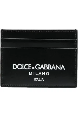 Dolce & Gabbana Tilbehør, Herre, Sort, ONE SIZE, Læder, Sort læderkortholderkobling