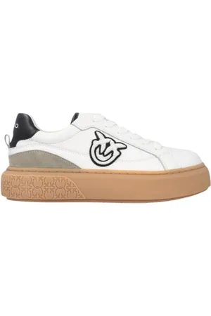 Pinko Sko, Dame, Flerfarvet, 40 EU, Læder, Læder Sneakers med Side Logo