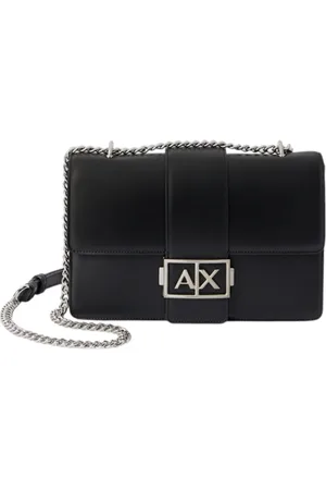 Armani Exchange Taske, Dame, Sort, ONE SIZE, Læder, Imiteret læder crossbody taske med logo