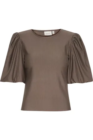 Gestuz Bluser & Skjorter, Dame, Brun, XS, Uld, Ballonbluse Earth