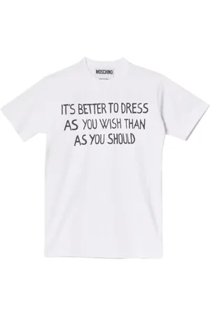 Moschino Top, Herre, Hvid, L, Bomuld, Hvid Besked Print T-shirt