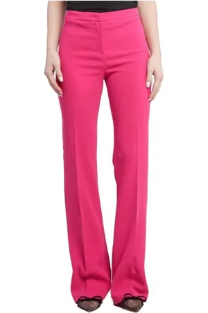 Pinko Bukser, Dame, Lyserød, 2XS, Polyester, Fuchsia Flared Slim-Fit Bukser