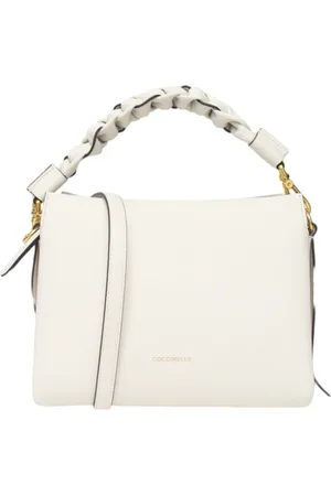 Coccinelle Taske, Dame, Hvid, ONE SIZE, Uld, Læder skuldertaske med frontlogo