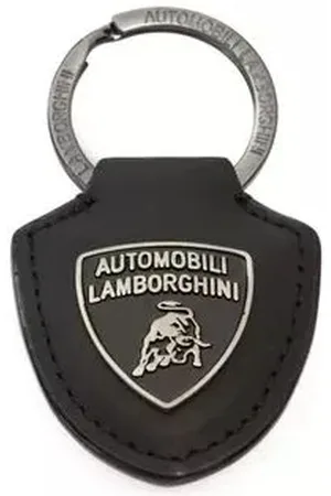 AUTOMOBILI LAMBORGHINI Tilbehør, unisex, Sort, ONE SIZE, Eksklusiv Sort Skjold Logo Nøglering