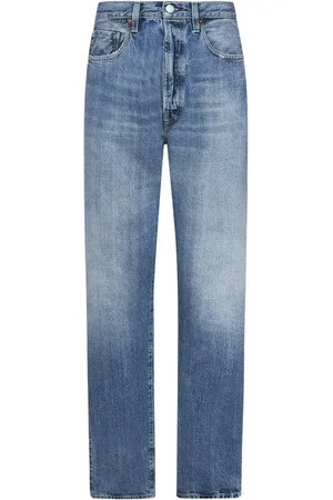FORTELA Jeans, Herre, Blå, W32, Bomuld, Blå High-Waisted Bomuld Jeans