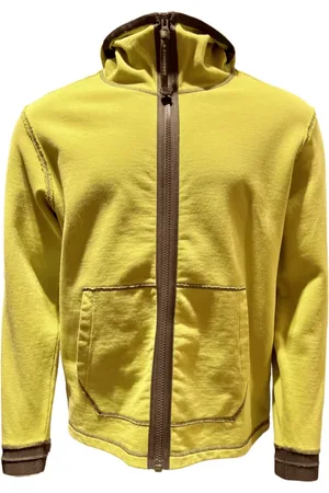 C.P. Company Sweathshirts & Hoodies, Herre, Grøn, XL, Bomuld, Diagonal Fleece Hoodie Gul Grøn