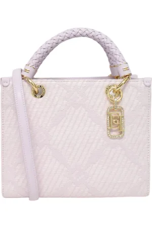 Elisabetta Franchi Taske, Dame, Lilla, ONE SIZE, Læder, Imiteret lædertaske med gentaget frontlogo